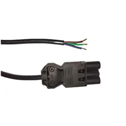Noxion GST - Kompatibel Strömkabel Svart - Manlig + Öppna ändar - 2m - 3 pole 0,75mm2