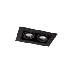 Noxion Infälld Spot Trimlös Pro 2x MR16 Lutningsbar Svart | Utskärning 181x97mm - GU10 Sockel