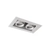 Noxion Infälld Spot Trimlös Pro 2x MR16 Lutningsbar Vit | Utskärning 181x97mm - GU10 Sockel