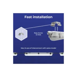 Noxion LED Allmänbruksarmatur Vattentät Poseidon V3.0 35-65W 4550-9100lm - 830-865 CCT | 150cm - Kabelgenomföring (5x2.5mm2)