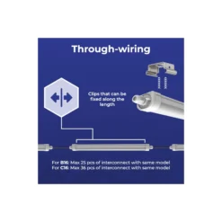 Noxion LED Allmänbruksarmatur Vattentät Ecowhite V3.0 36/50W 4680/6500lm - 830-865 CCT | 150cm