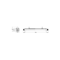 Noxion LED Allmänbruksarmatur Vattentät Ecowhite V3.0 20W 2600lm - 830-865 CCT | 60cm