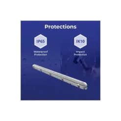 Noxion LED Allmänbruksarmatur Vattentät Poseidon V3.0 65W 8450/9100lm - 830-865 CCT | 150cm - Kabelgenomföring (5x2.5mm2) - Dali Dimbar
