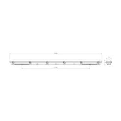 Noxion LED Allmänbruksarmatur Vattentät Poseidon Value 60W 7800lm - 840 Kallvit | 150cm - Inkl. Philips Drivdon