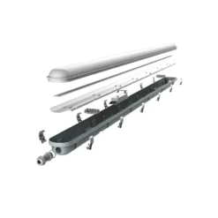 Noxion LED Allmänbruksarmatur Vattentät Poseidon V2.0 55W 7700lm - 840 Kallvit | 150cm - Kabelgenomföring (5x2.5mm2) - 3 Timmar Nödbelysning