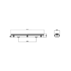 Noxion LED Allmänbruksarmatur Vattentät ArmaturPoseidon V2.0incl. 2x Noxion LED Rör T8 Standard Output 9W 2x900lm - 840 Kallvit | 60cm