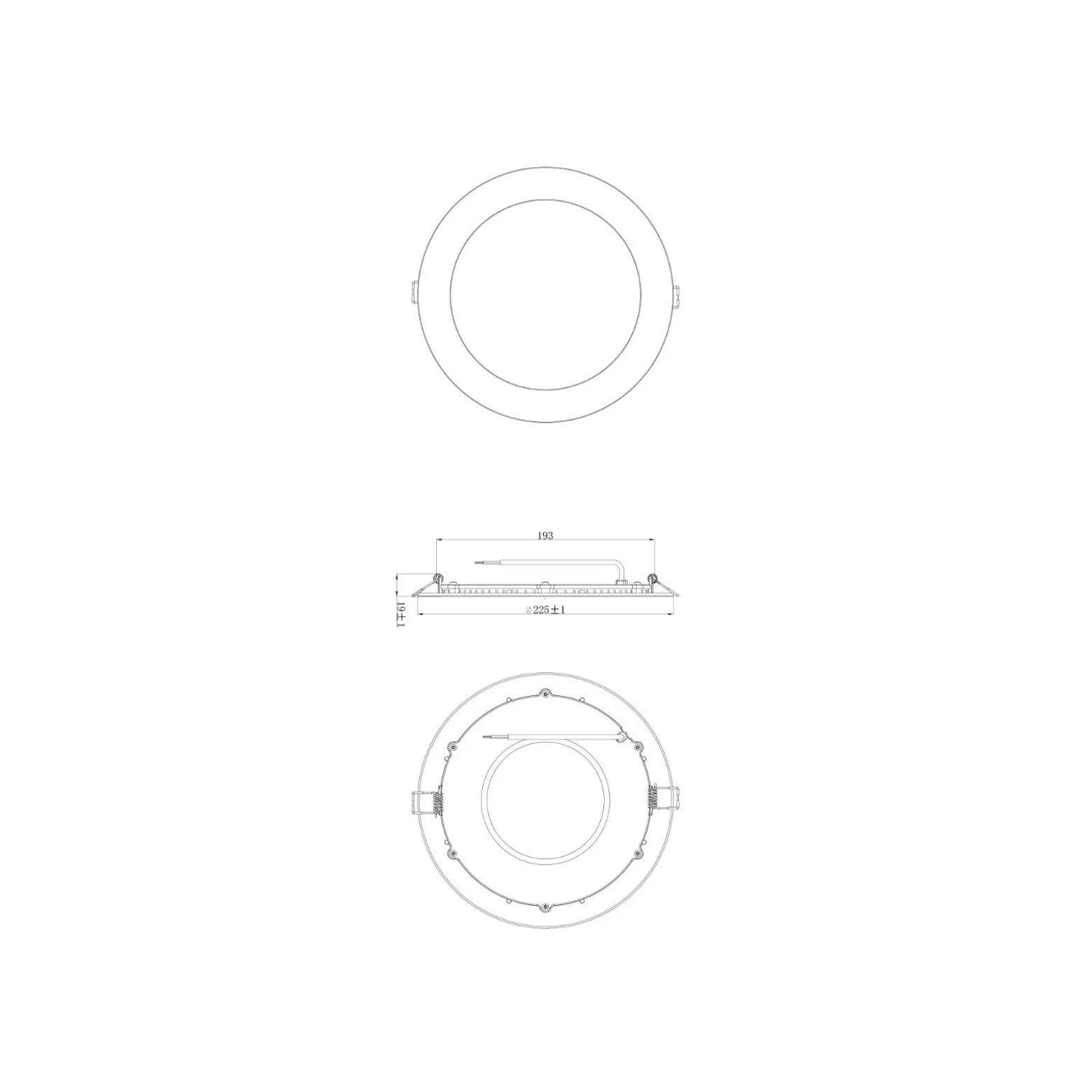 Noxion LED Downlight Slim V2.0 20W 2000lm 120D - 830 Varm Vit | 225mm - Utskärning 200mm - IP44 - Dali Dimbar
