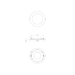 Noxion LED Downlight Slim V2.0 12W 1200lm 120D - 840 Kallvit | 170mm - Utskärning 150mm - IP44 - Dali Dimbar