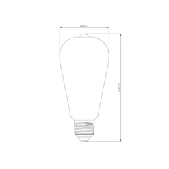 Noxion LED E27 Edison Filament Ambar 7W 630lm - 822 Extra Varm Vit | Dimbar - Ersättare 50W
