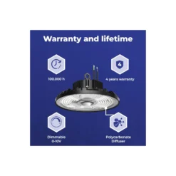 Noxion LED Highbay Ecowhite V2.0 100W 16000lm 120D - 840 Kallvit | IP65 - 1-10V Dimbar