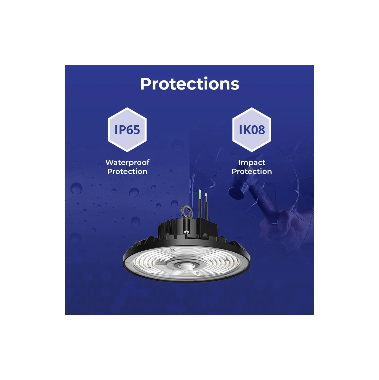 Noxion LED Highbay Ecowhite V2.0 100W 16000lm 120D - 840 Kallvit | IP65 - 1-10V Dimbar