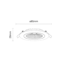 Noxion LED Lutningsbar Slim Spot Silver Runda 6W 550lm 60D - 927 Extra Varm Vit | 85mm - IP54 - Dimbar - Bästa Färgåtergivning