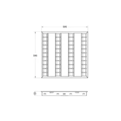 Noxion LED Panel Louvre Excell G2 Gloss Reflektor 34W 3550lm - 830-840 CCT | 60x60cm - UGR <19 - Philips Xitanium Drivdon