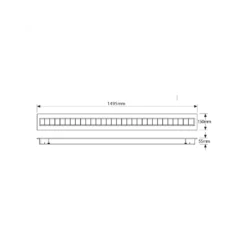 Noxion LED Panel Louvre Excell G2 15x150cm 4000K 38W UGR<15 Gloss Reflektor | Kallvit - Ersättare 1x49W