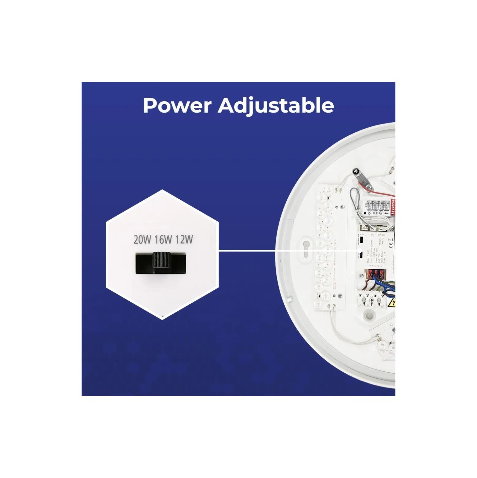 Noxion LED Plafond Corido V2 Vit 12W 1200lm 830-840-865 CCT | IP44 - Rörelse- och Ljussensor