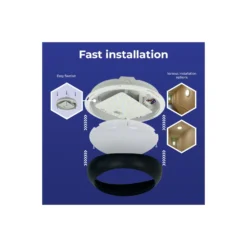 Noxion LED Plafond Pro V2 12/16/20W 2400lm - 830-840-865 CCT | 325mm - IP65 + Ring Svart