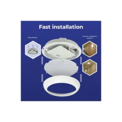 Noxion LED Plafond Pro V2 12/16/20W 2400lm - 830-840-865 CCT | 325mm - IP65 - Rörelse- och Ljussensor + Ring Vit
