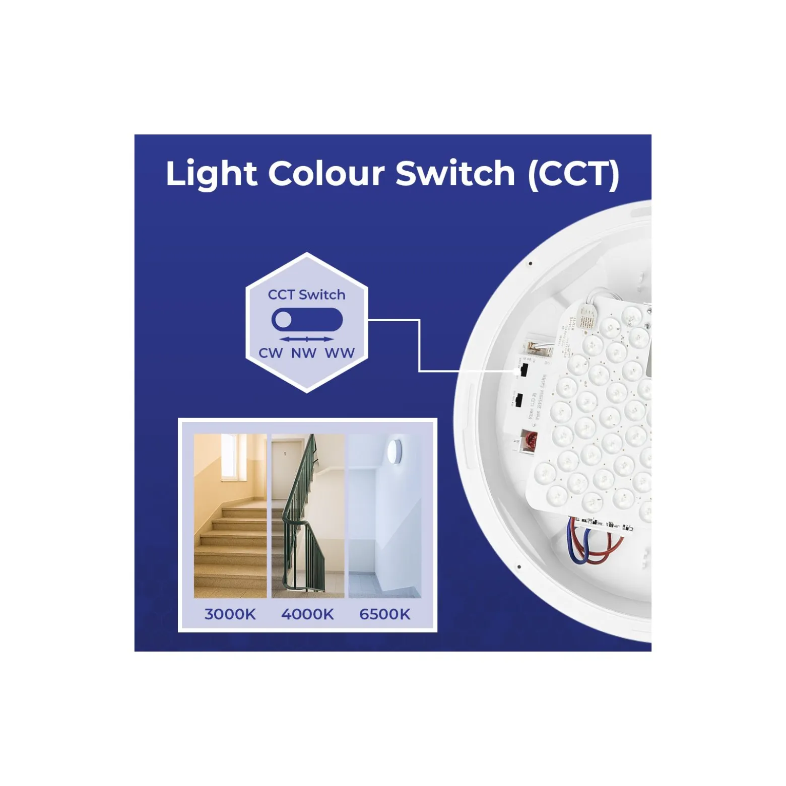 Noxion LED Plafond Pro V2 12/16/20W 2400lm - 830-840-865 CCT | 325mm - IP65 + Ögonlock Ring Svart