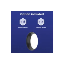 Noxion LED Plafond Pro V2 12/16/20W 2400lm - 830-840-865 CCT | 325mm - IP65 - Rörelse- och Ljussensor + Ring Svart
