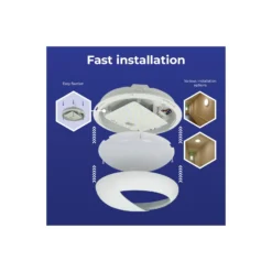 Noxion LED Plafond Pro V2 12/16/20W 2400lm - 830-840-865 CCT | 325mm - IP65 - Rörelse- och Ljussensor + Ögonlock Ring Vit