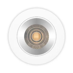 Noxion LED Spot Ares Djup ring Vit - med Inre Ring Silver | Utskärning 68mm - incl. GU10 Fitting
