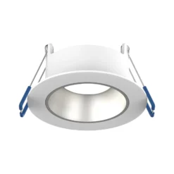 Noxion LED Spot Ares Djup ring Vit - med Inre Ring Silver | Utskärning 68mm - incl. GU10 Fitting