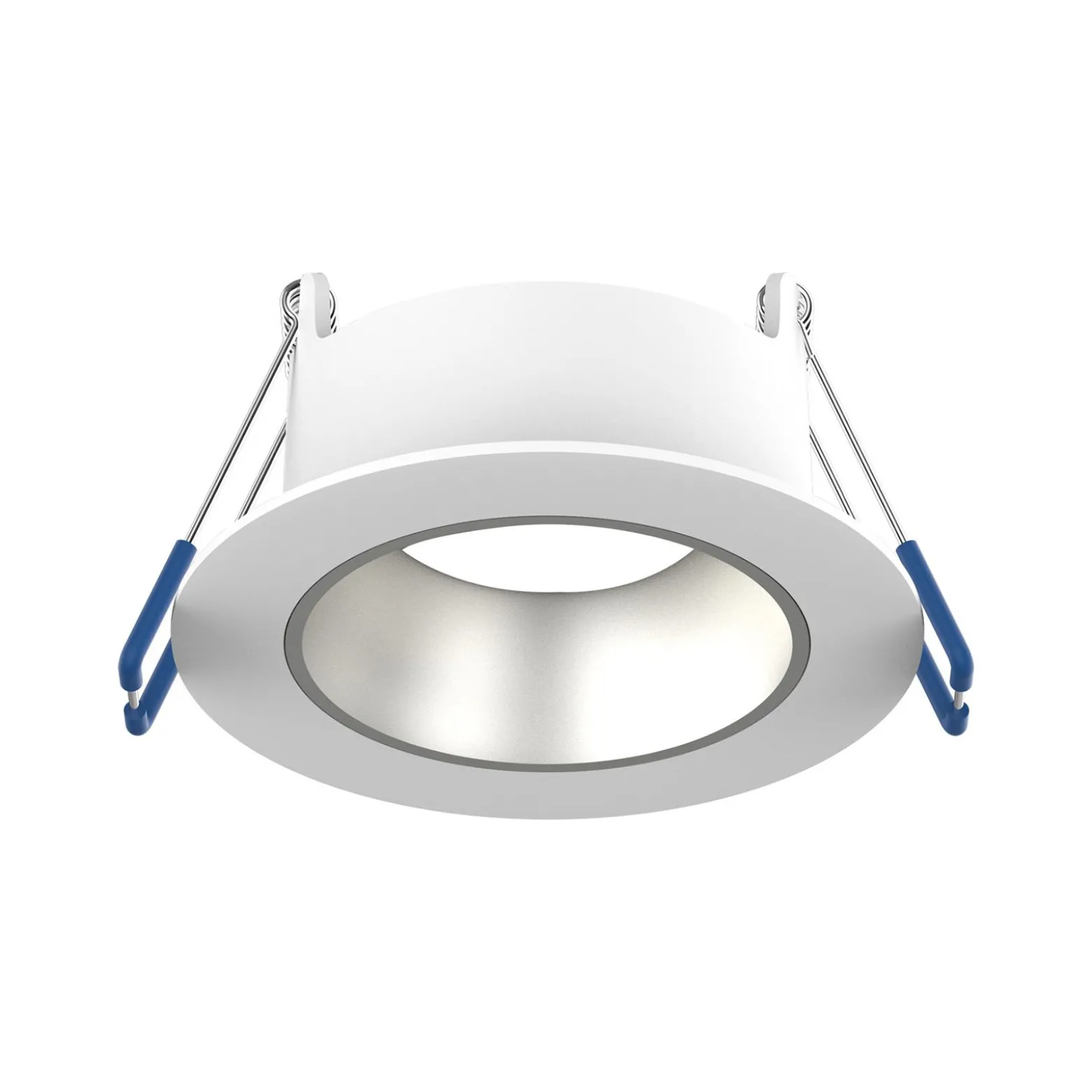 Noxion LED Spot Ares Djup ring Vit - med Inre Ring Silver | Utskärning 68mm - incl. GU10 Fitting