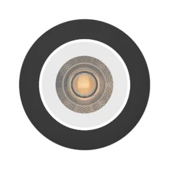 Noxion LED Spot Ares Djup ring Svart - med Inre Ring Vit | Utskärning 68mm - incl. GU10 Fitting