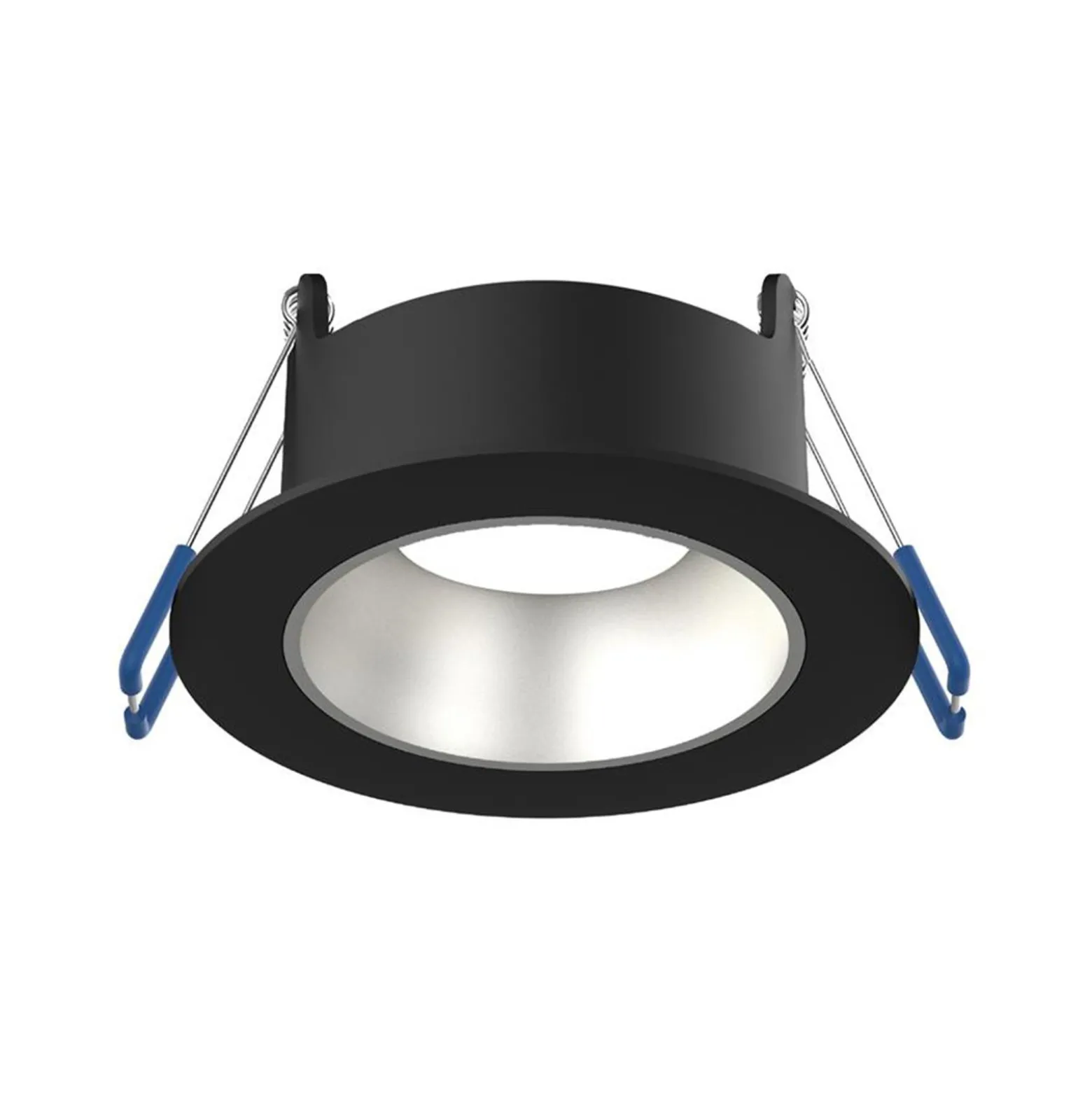 Noxion LED Spot Ares Djup ring Svart - med Inre Ring Silver | Utskärning 68mm - incl. GU10 Fitting