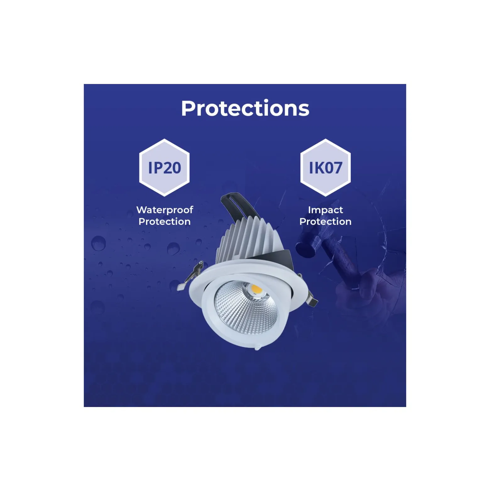 Noxion LED Spot Forza V2 Aluminium Vit 32W 3700lm 36D - 930-940-957 CCT | 160mm - Utskärning 145mm - Bästa Färgåtergivning