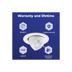 Noxion LED Spot Forza V2 Aluminium Vit 28/32/36/40W - 3300/3700/4100/4500lm 36D - 930-940-957 CCT | 160mm - Utskärning 145mm - Bästa Färgåtergivning