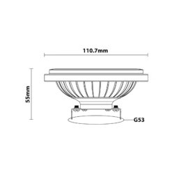 Noxion LED Spot G53 AR111 7.4W 450lm 24D - 930 Varm Vit | Bästa Färgåtergivning - Dimbar - Ersättare 50W