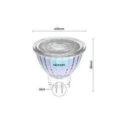 Noxion LED Spot GU4 MR11 1.8W 184lm 36D - 827 Extra Varm Vit | Ersättare 20W