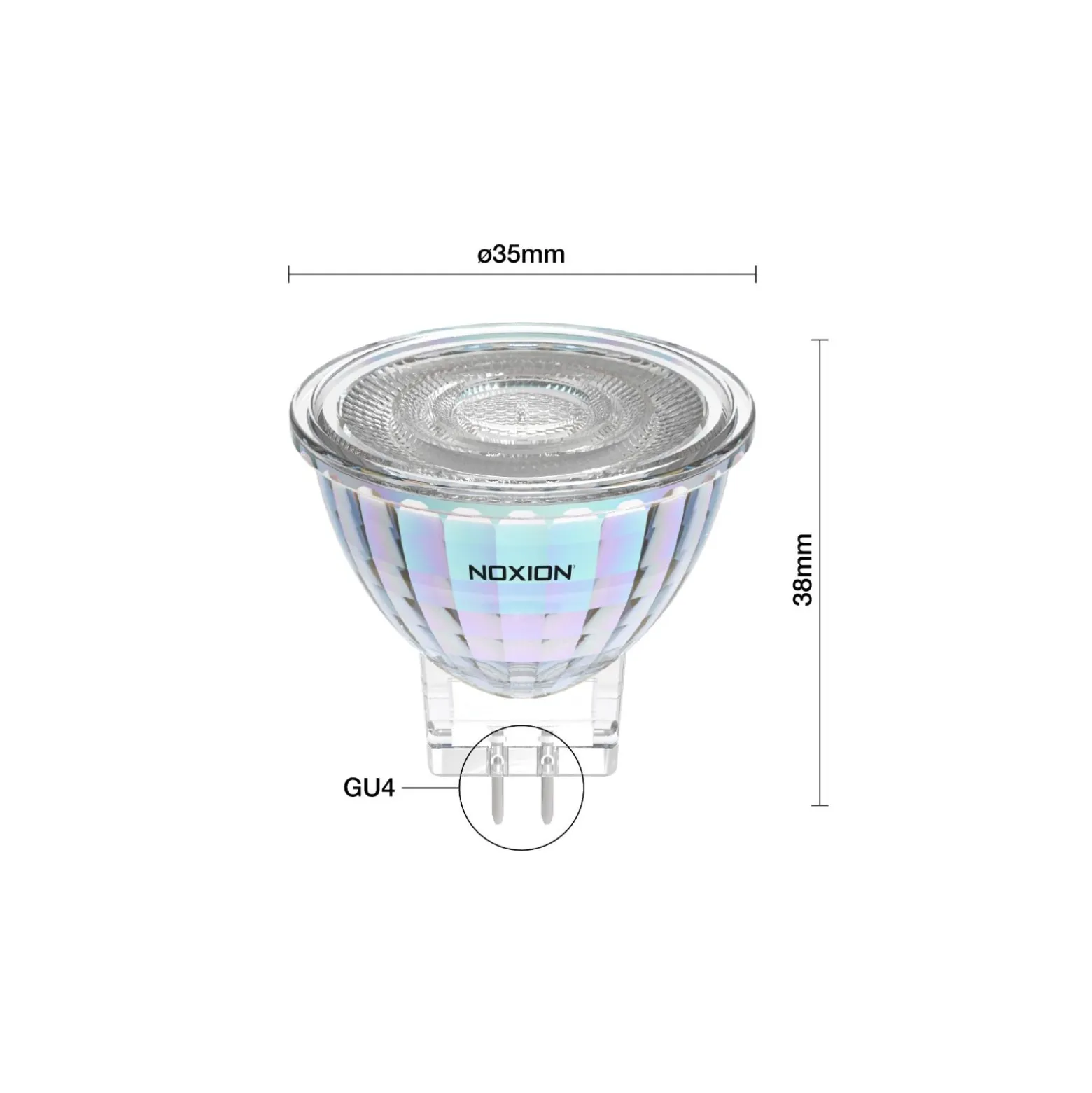 Noxion LED Spot GU4 MR11 1.8W 184lm 36D - 827 Extra Varm Vit | Ersättare 20W