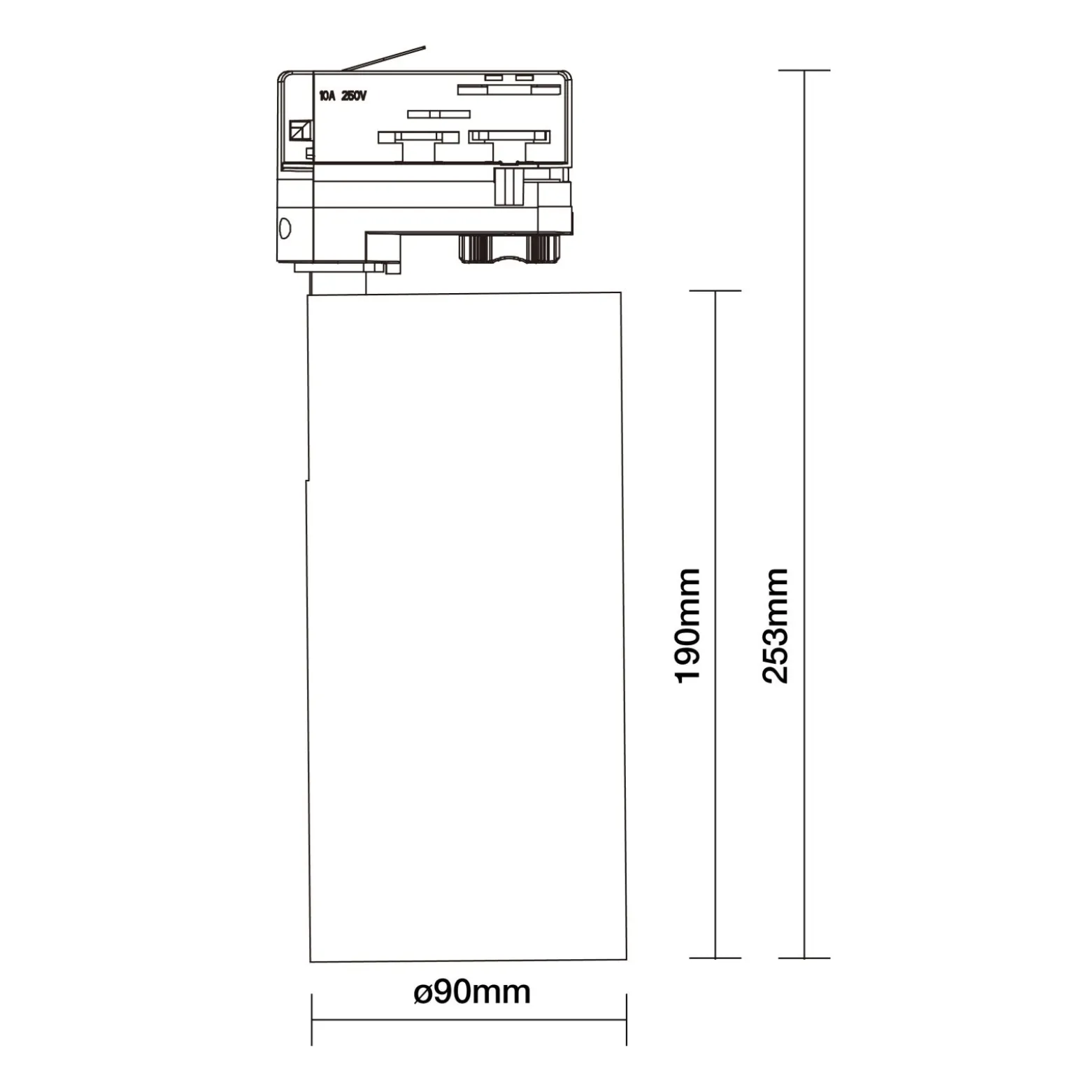Noxion LED Spårbelysning 3-Fas Ecowhite Aluminium Vit 30W 2960lm 36D - 830 Varm Vit | UGR <19