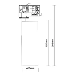 Noxion LED Spårbelysning 3-Fas Ecowhite Aluminium Svart 10W 840lm 36D - 830 Varm Vit