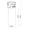 Noxion LED Spårbelysning 3-Fas Ecowhite Aluminium Svart 20W 2060lm 36D - 840 Kallvit | UGR <19