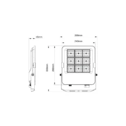 Noxion LED Strålkastare Beam V2.0 40-100W 5600-14000lm 90D - 830-840-865 CCT | IP66 - Symmetrisk