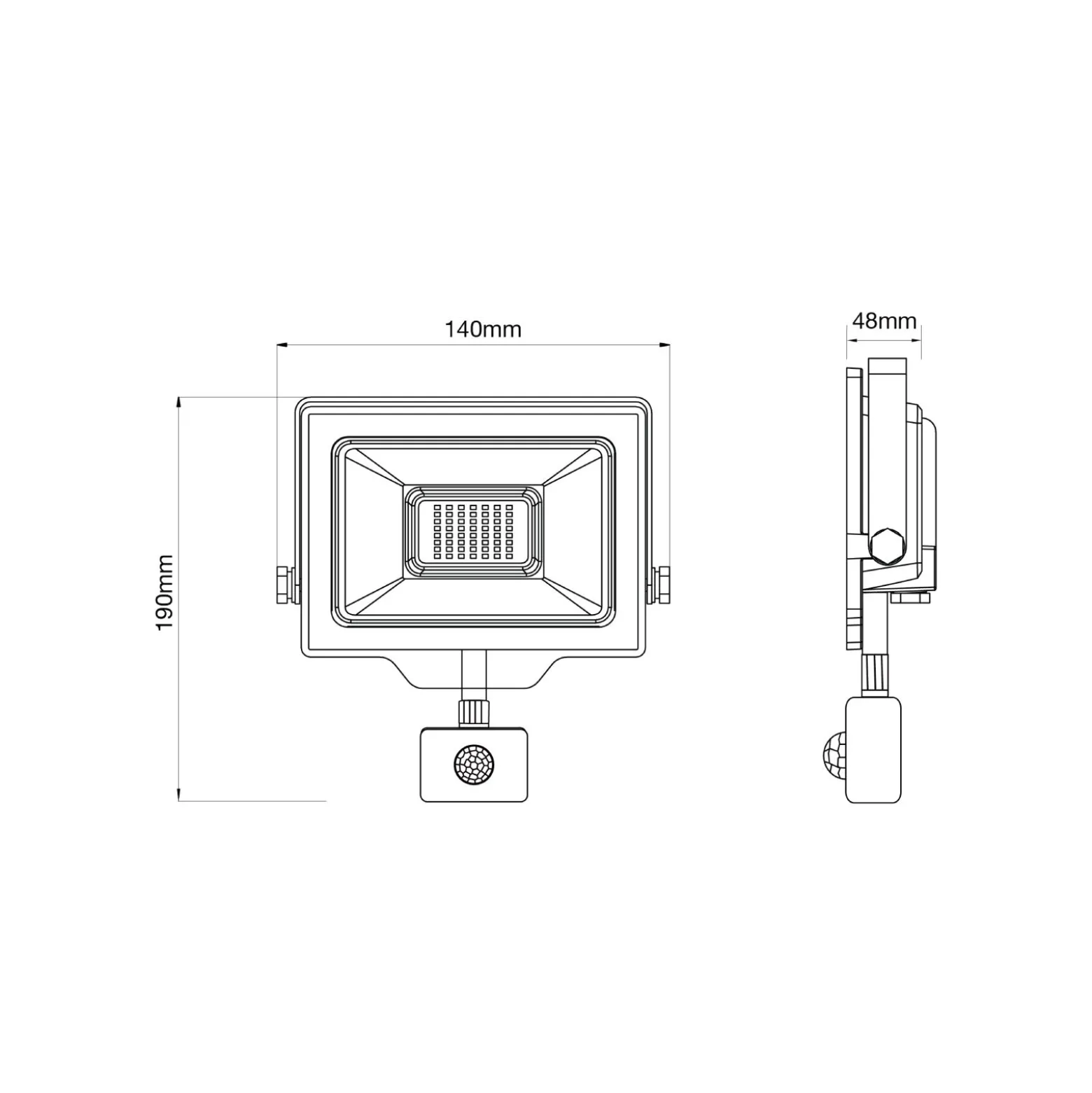 Noxion LED Strålkastare Beamy G3.1 Svart 30W 3300lm 110D - 840 Kallvit | IP44 - Rörelse- och Ljussensor - Symmetrisk
