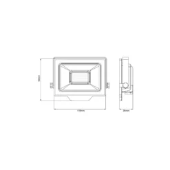 Noxion LED Strålkastare Beamy Aluminium Svart 20W 2200lm 100D - 830 Varm Vit | IP65 - Symmetrisk