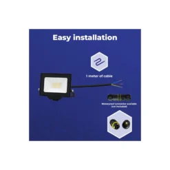 Noxion LED Strålkastare Beamy Aluminium Svart 20W 2200lm 100D - 830 Varm Vit | IP65 - Symmetrisk