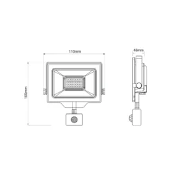 Noxion LED Strålkastare Beamy G3.1 Svart 20W 2200lm 100D - 830 Varm Vit | IP44 - Rörelse- och Ljussensor - Symmetrisk
