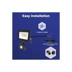 Noxion LED Strålkastare Beamy G3.1 Svart 20W 2200lm 100D - 830 Varm Vit | IP44 - Rörelse- och Ljussensor - Symmetrisk