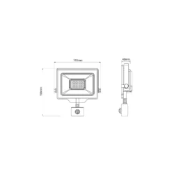 Noxion LED Strålkastare Beamy G3.1 Svart 20W 2200lm 100D - 830 Varm Vit | IP44 - Rörelse- och Ljussensor - Symmetrisk