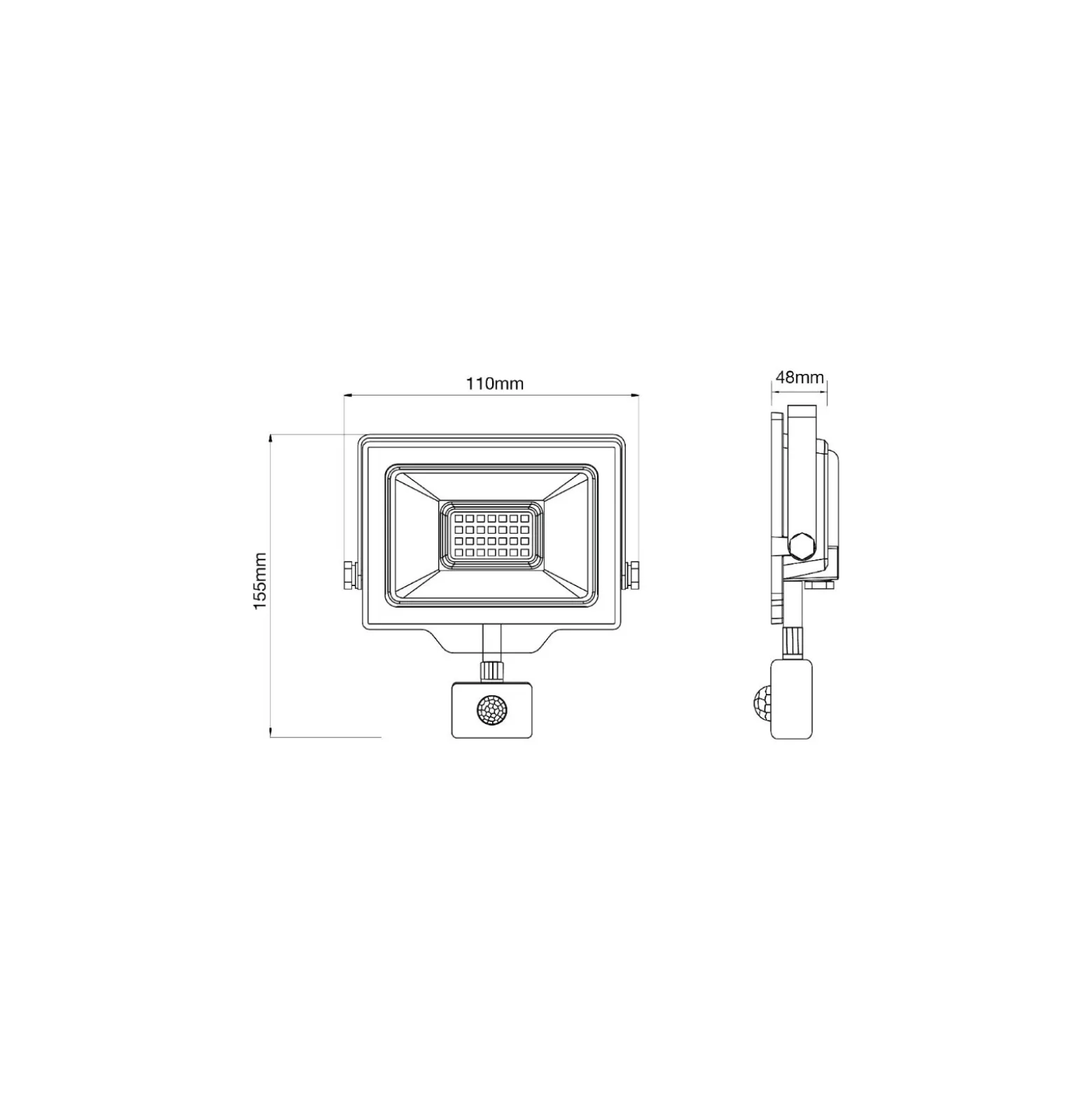 Noxion LED Strålkastare Beamy G3.1 Svart 20W 2200lm 100D - 840 Kallvit | IP44 - Rörelse- och Ljussensor - Symmetrisk