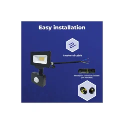 Noxion LED Strålkastare Beamy G3.1 Svart 10W 1100lm 100D - 830 Varm Vit | IP44 - Rörelse- och Ljussensor - Symmetrisk