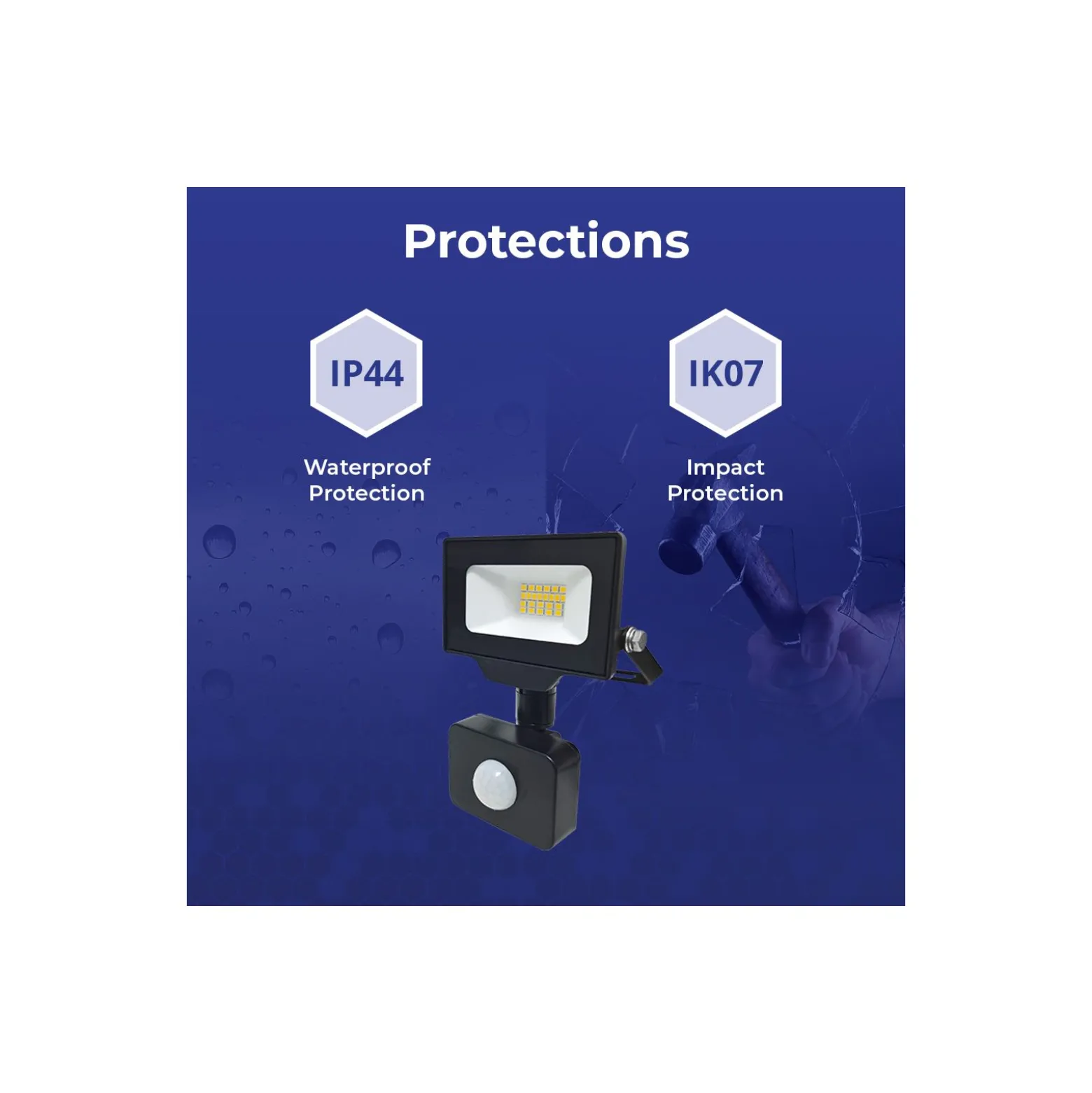 Noxion LED Strålkastare Beamy G3.1 Svart 10W 1100lm 100D - 830 Varm Vit | IP44 - Rörelse- och Ljussensor - Symmetrisk