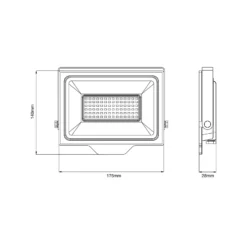 Noxion LED Strålkastare Beamy G3.1 Svart 50W 5500lm 110D - 830 Varm Vit | IP65 - Symmetrisk