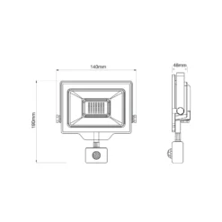 Noxion LED Strålkastare Beamy G3.1 Svart 30W 3300lm 110D - 830 Varm Vit | IP44 - Rörelse- och Ljussensor - Symmetrisk