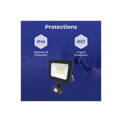 Noxion LED Strålkastare Beamy G3.1 Svart 30W 3300lm 110D - 830 Varm Vit | IP44 - Rörelse- och Ljussensor - Symmetrisk